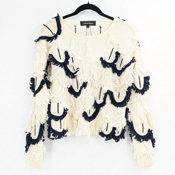 Tabula Rasa Mali Scallop Fringe Knit Sweater XS - Picture 2 of 5